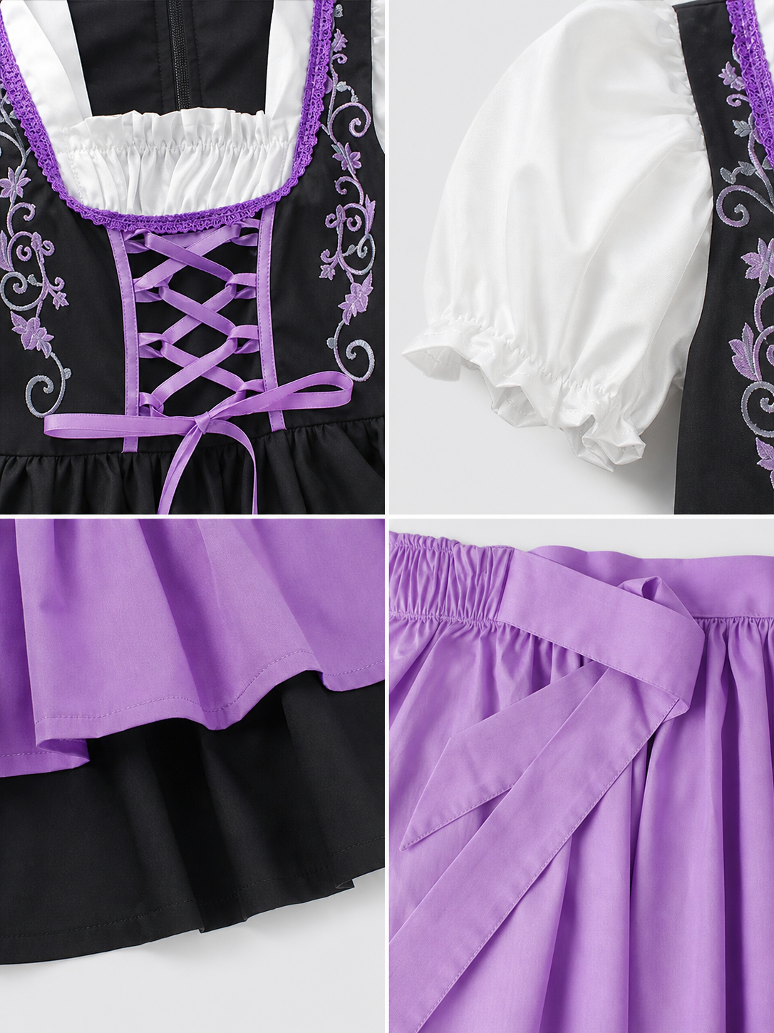 Dirndl Carnival Dress with Apron and Accessories