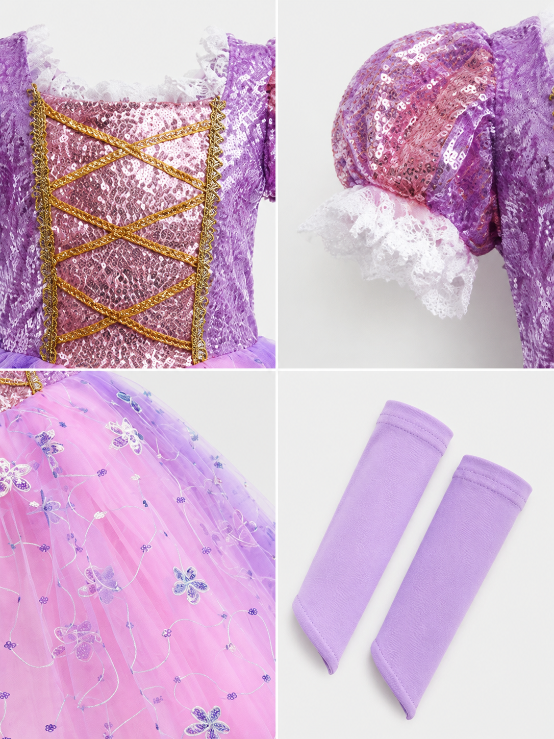 Pink and Purple Princess Halloween Carnival Costume detail view