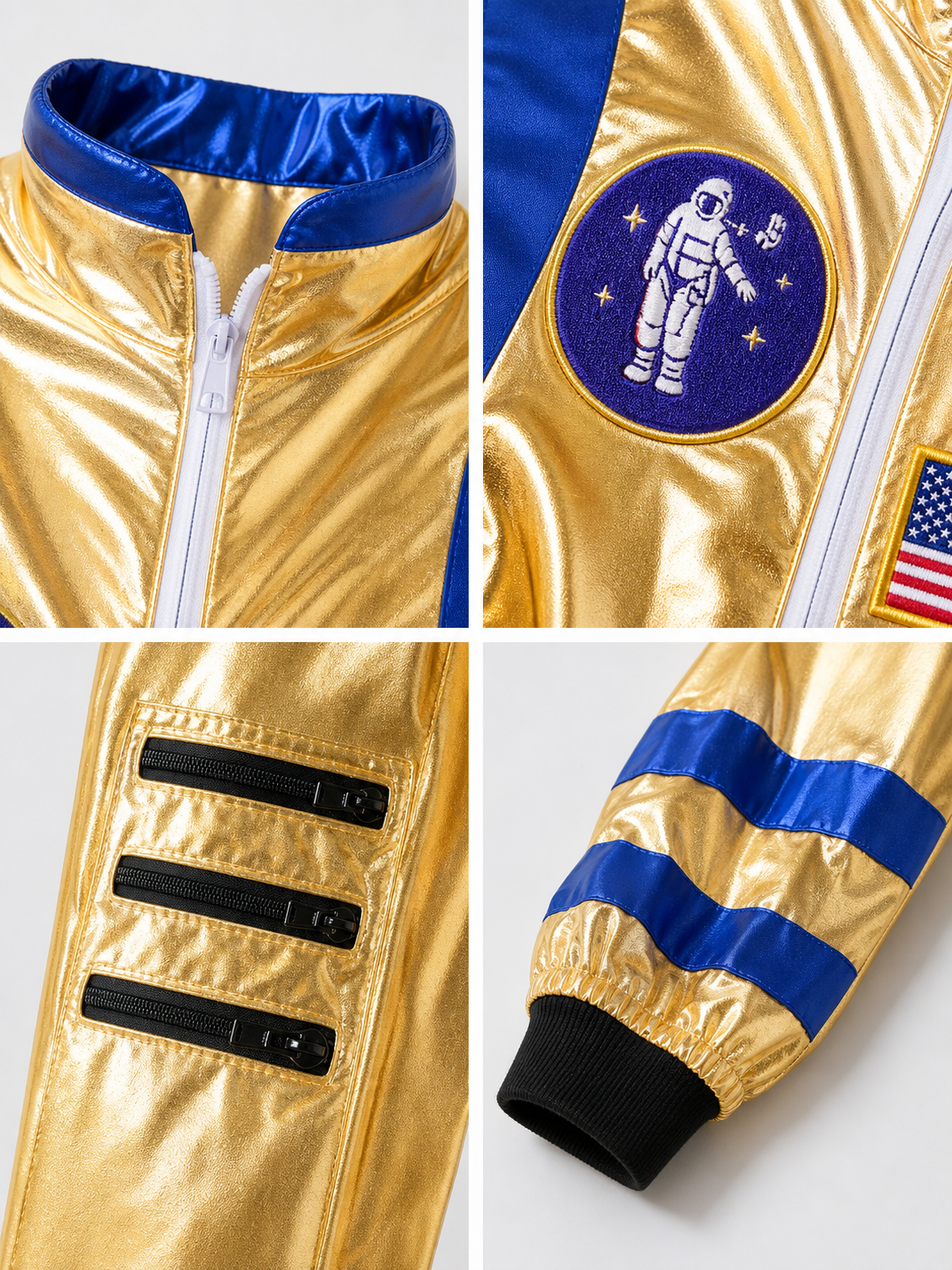 Astronaut Costume with Emblems and U.S. Flag