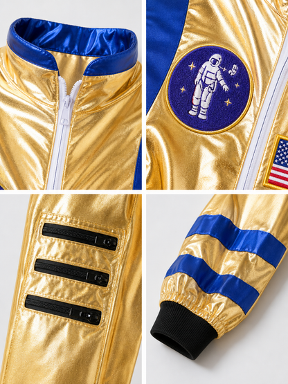 Astronaut Costume with Emblems and U.S. Flag