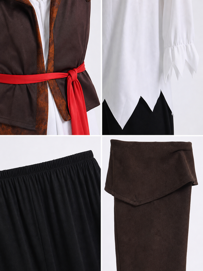 Pirate Costume with Vest and Accessories for Cosplay