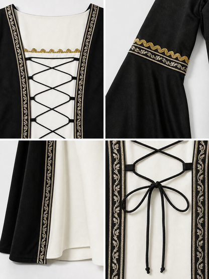 Medieval Halloween Dress Costume with Lace-Up Detailing