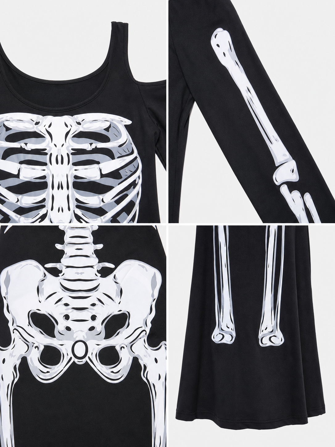 Halloween Skeleton Print Costume Dress