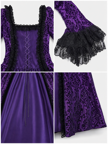 Gothic Historical Dress with Wide Sleeves