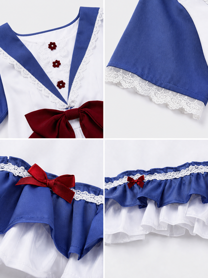 Cosplay Dress Costume with a Bow and Ruffles
