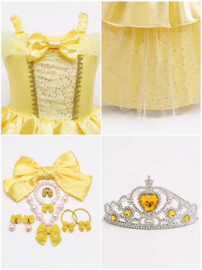 Yellow Princess Halloween Costume detail view