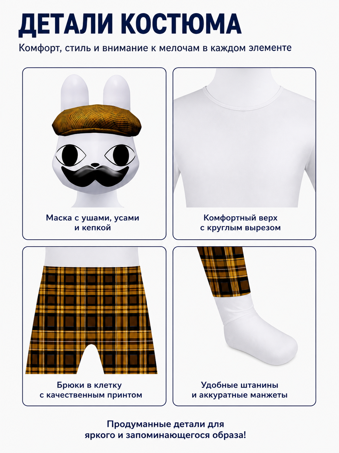 Carnival Jumpsuit with Plaid Bottom for Play detail view