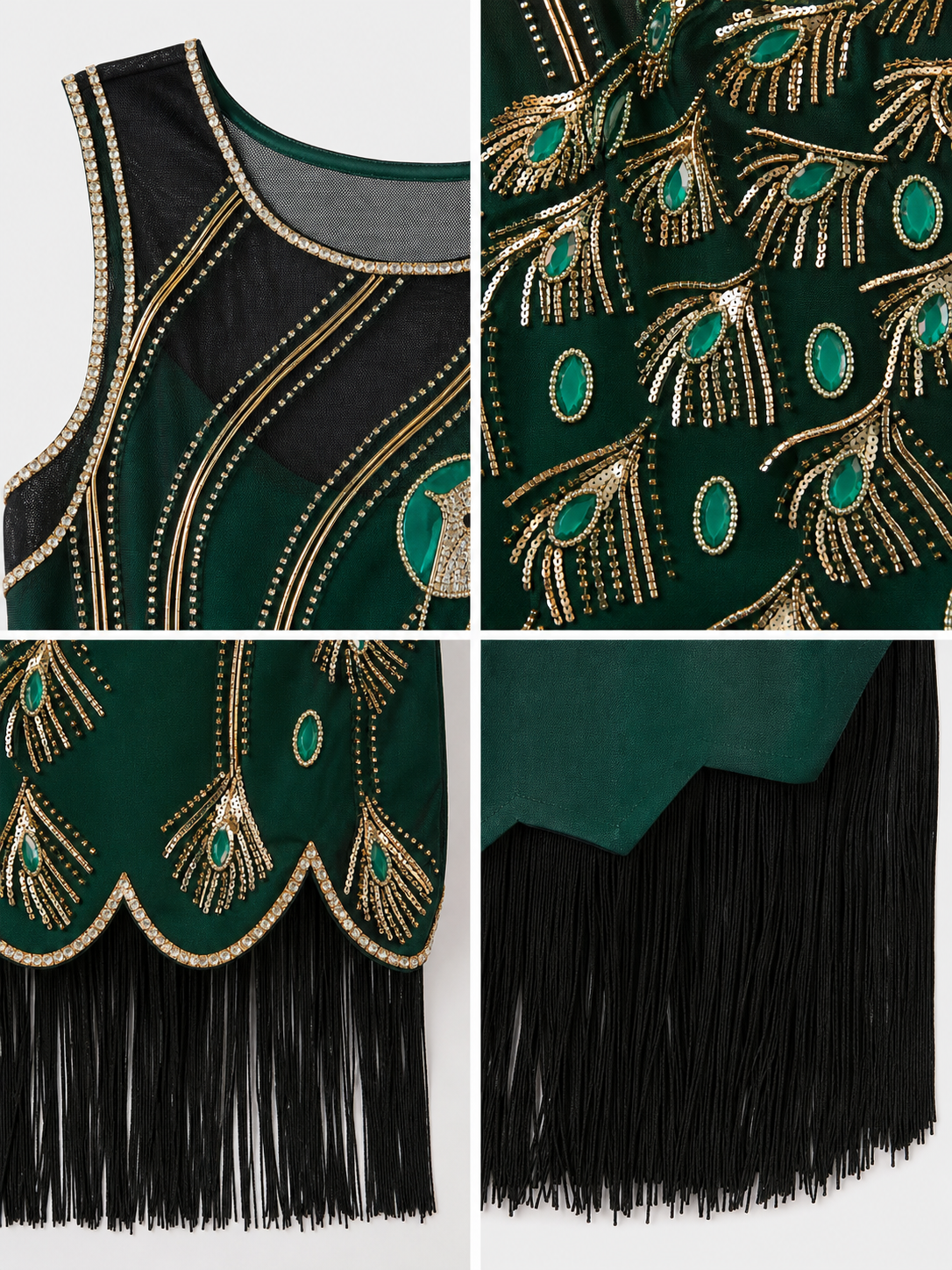 Gatsby-Style Peacock and Fringe Dress