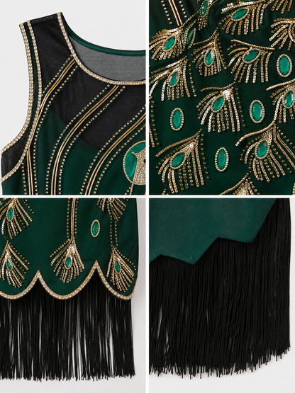 Gatsby-Style Peacock and Fringe Dress