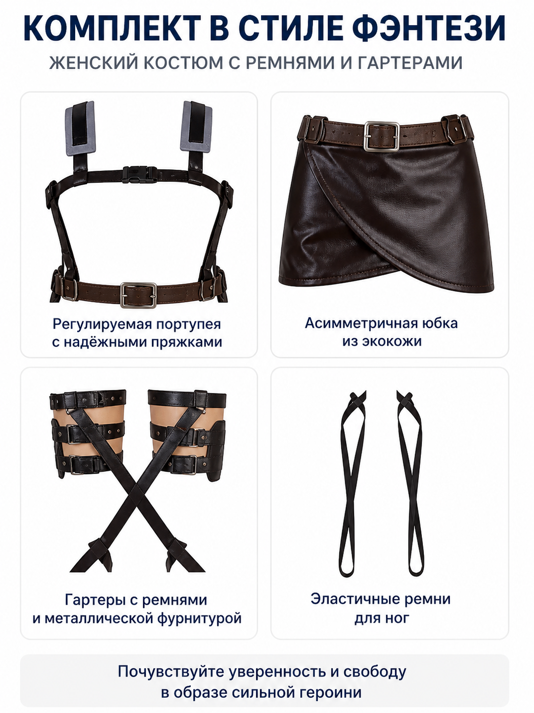 Attack on Titan Mikasa Cosplay Costume with Straps detail view