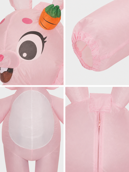Inflatable Bunny Costume with Ears and a Carrot