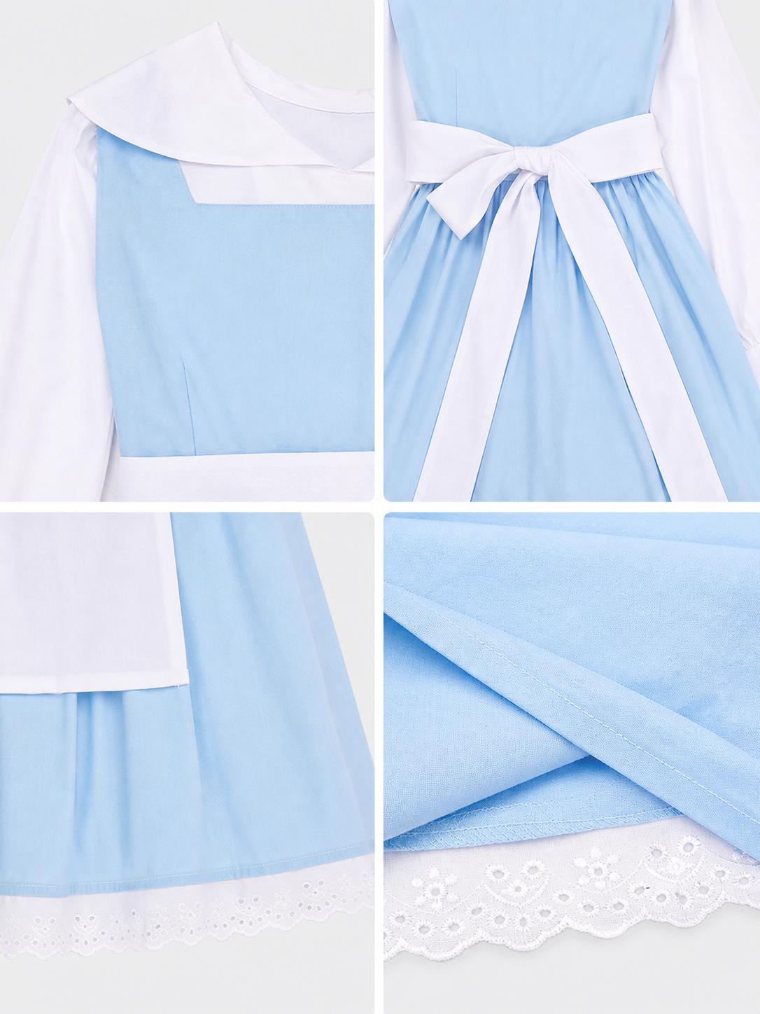 White and Blue Princess Costume Dress