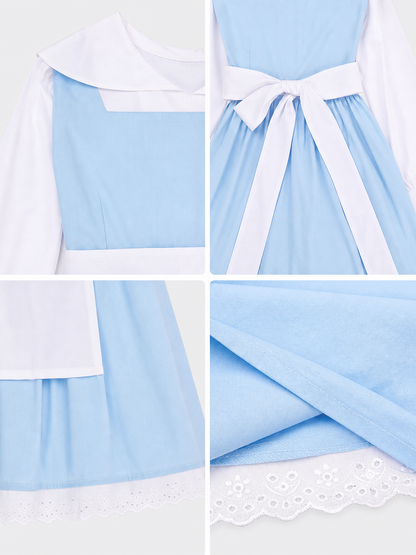 White and Blue Princess Costume Dress