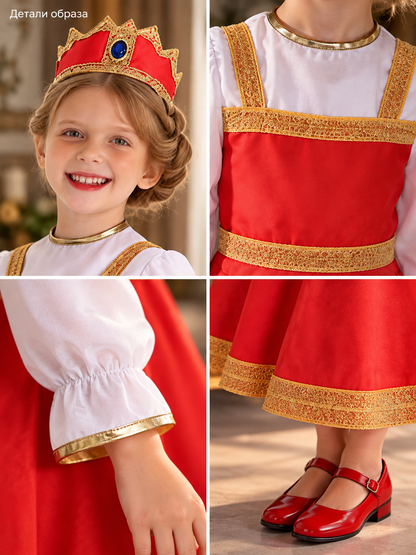 Children’s Carnival Costume in Russian Folk Style detail view