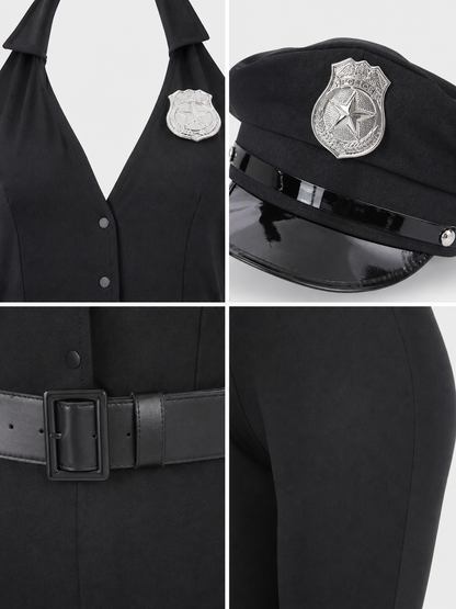 Police Officer Cosplay Costume with Cap and Accessories