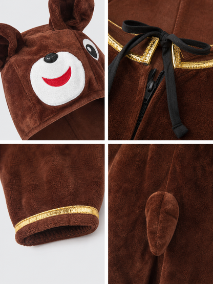 Bear Carnival Costume: Hooded Jumpsuit
