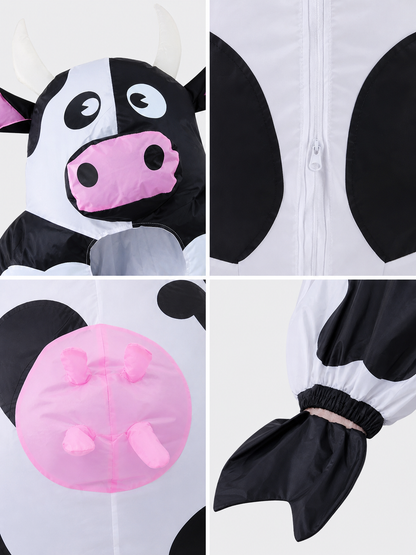 One-Piece Cow Costume with Hood for Halloween