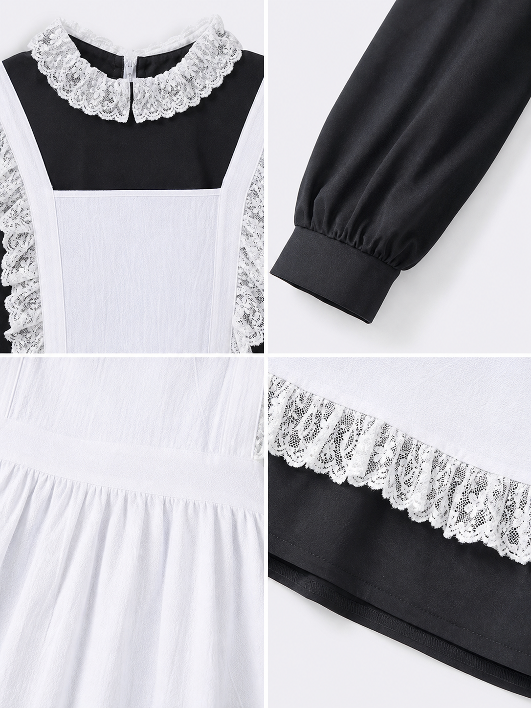 Vintage-Style Maid Costume with Apron