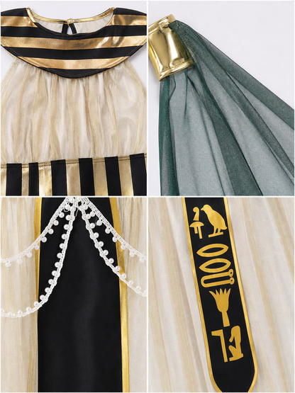 Egyptian Costume with Cape, Belt, and Arm Cuffs