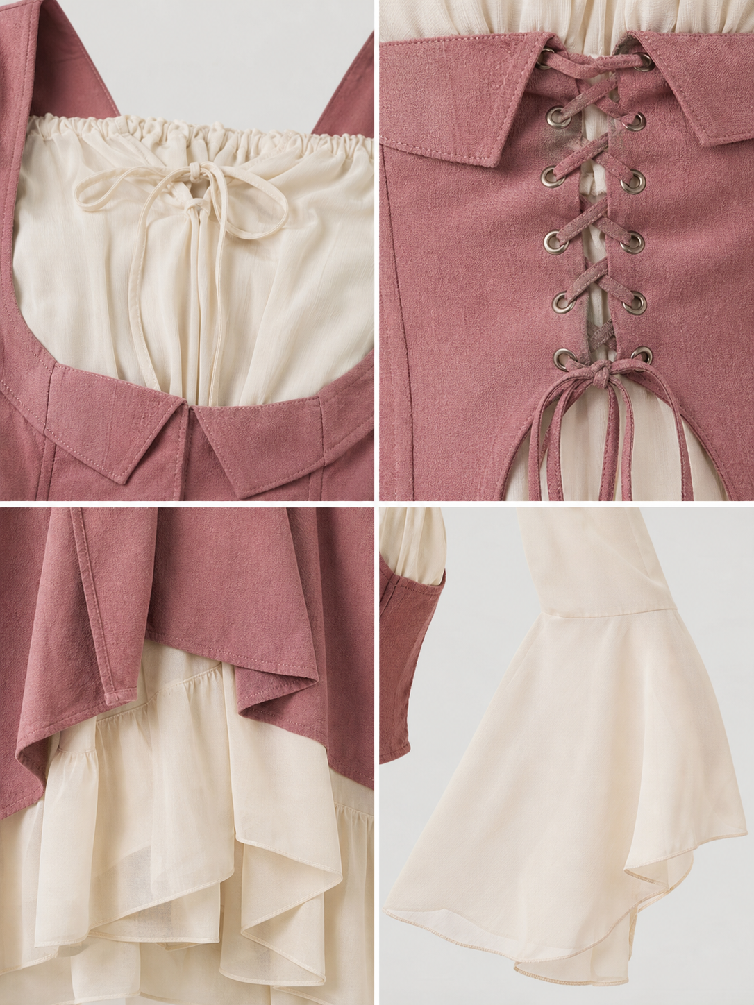 Renaissance-Style Dress with Corset and Ruffles