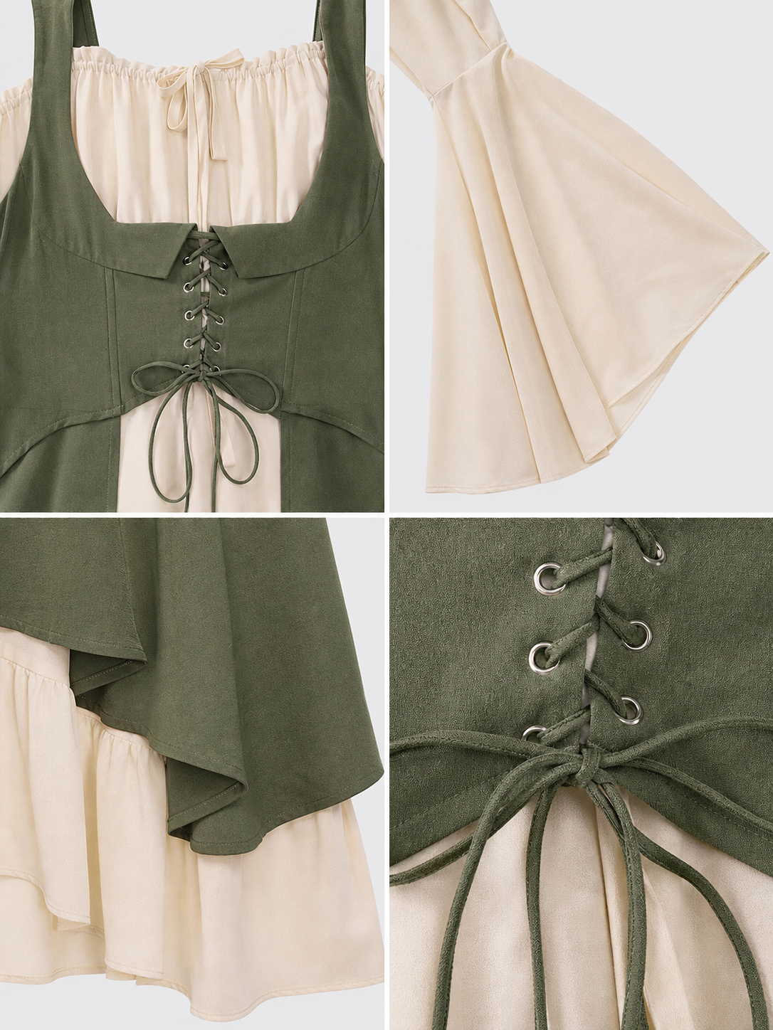 Medieval-Style Lace-Up Pinafore Dress