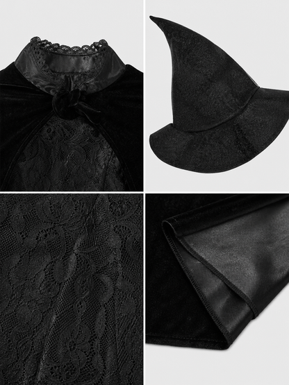 Witch Costume for Cosplay: Dress, Hat, and Cape