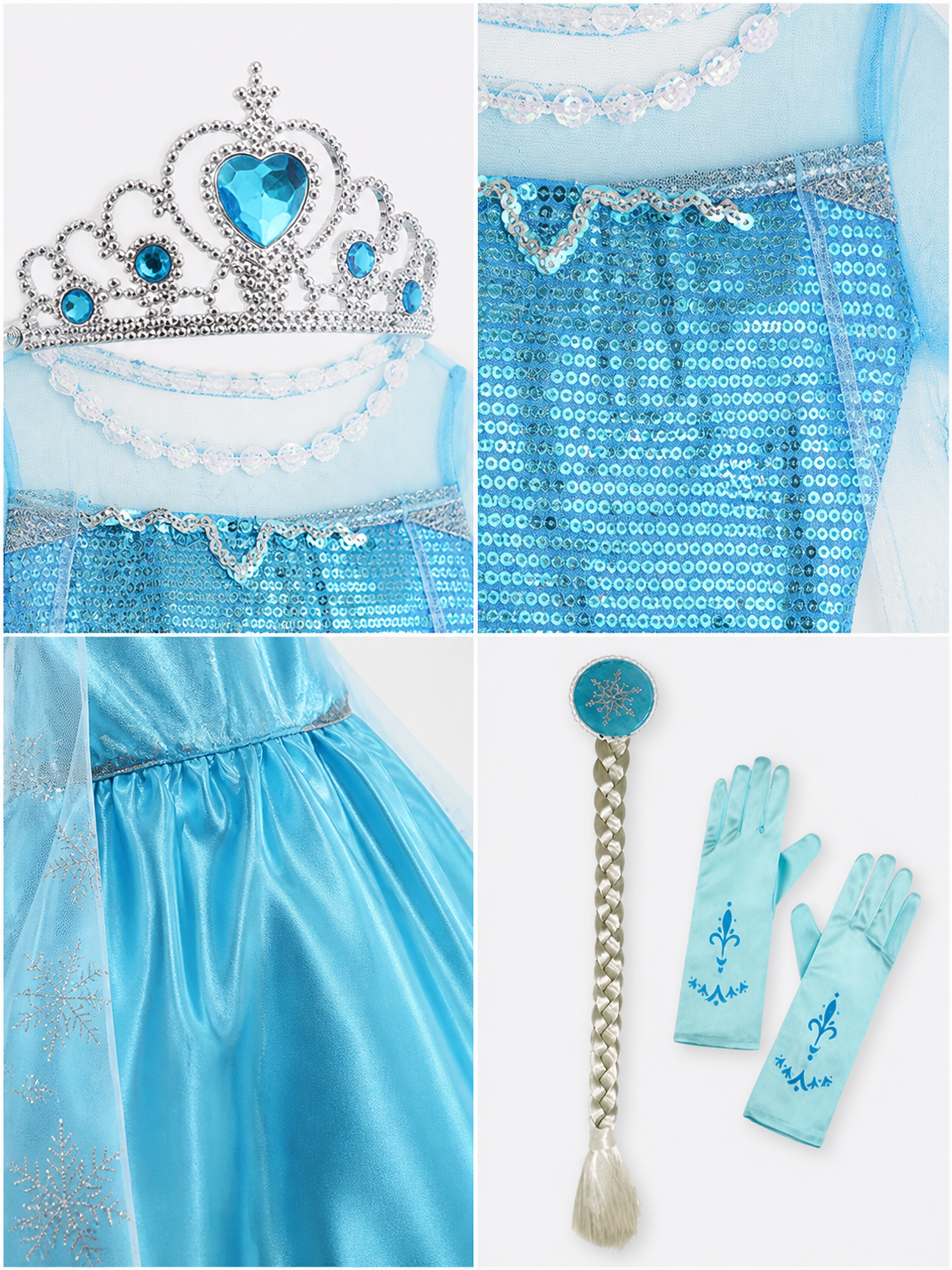 Snow Queen Halloween Costume detail view