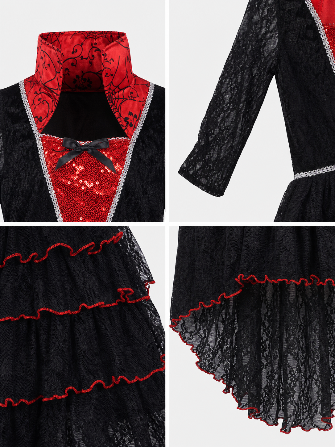 Gothic vampire costume dress with necklace
