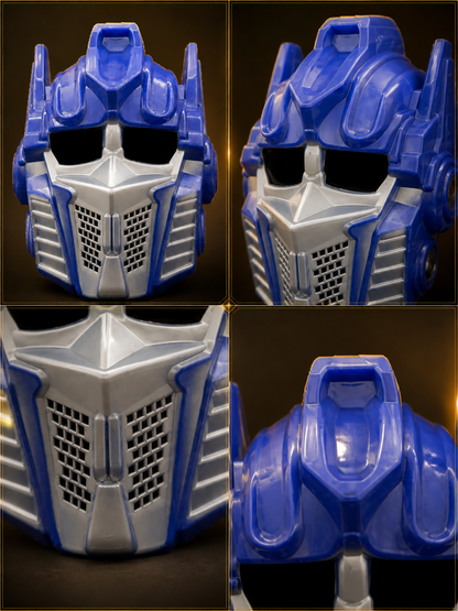 Robot-Style Carnival Mask, Blue, White, and Black