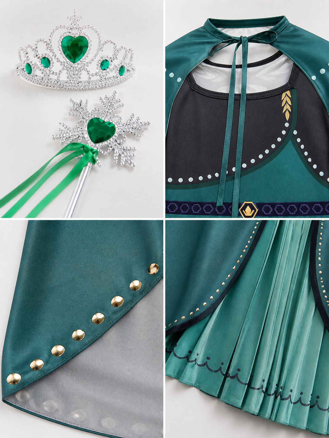 Turquoise Princess Costume for Halloween detail view