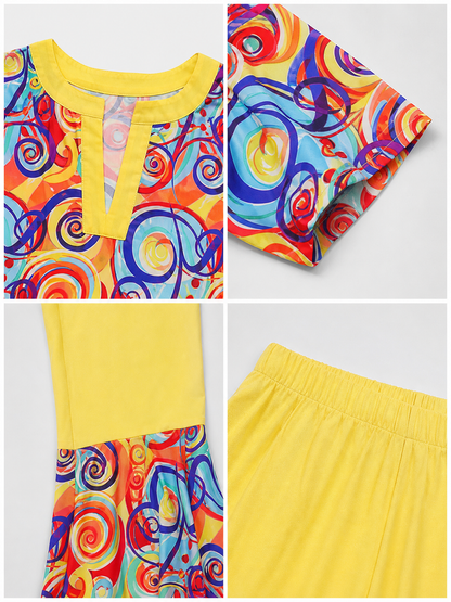 Bright 1970s disco-style costume for themed events. The set includes a