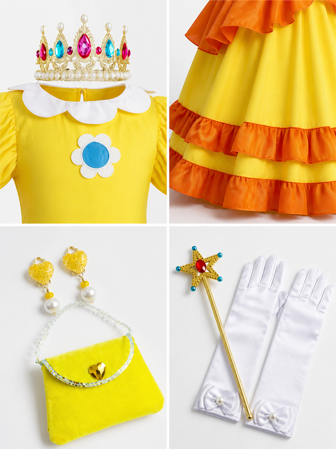 Yellow and Orange Carnival Costume for Halloween and Cosplay