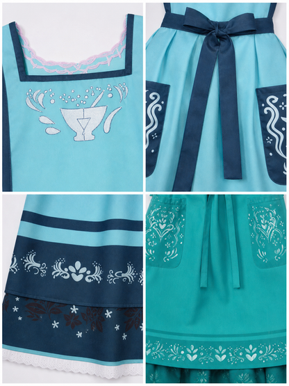 Cosplay Dress with Apron and Lace Trim