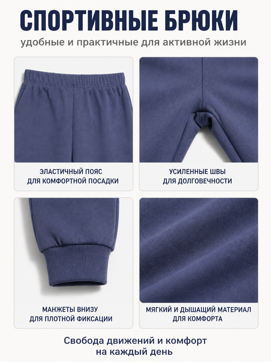 Dark Blue Anime Cosplay Pants with Tapered Legs detail view
