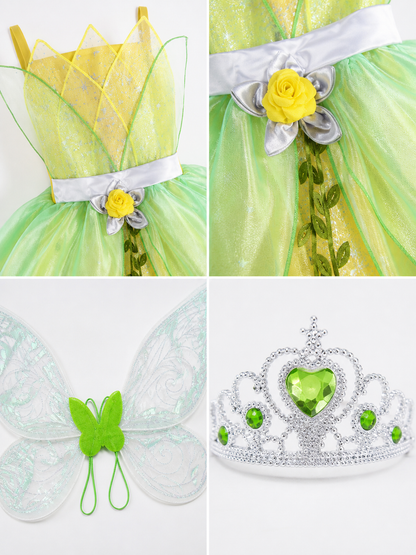 Green Princess Costume for Halloween detail view