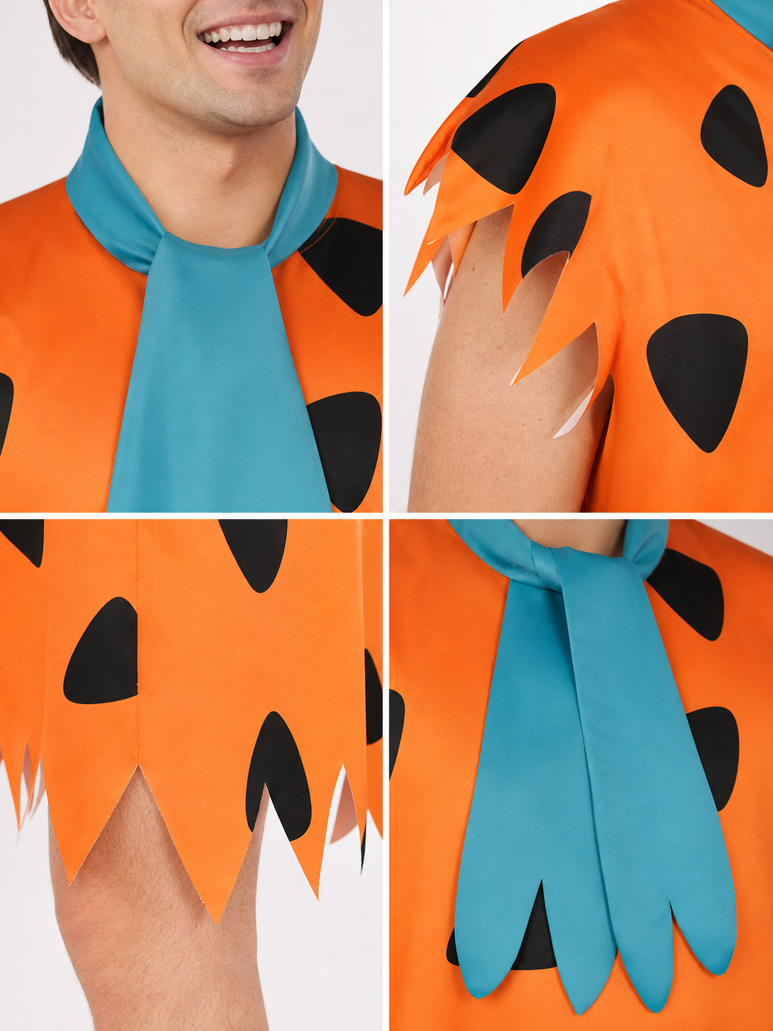 Orange Dress with Black Spots and Blue Accessory product detail composite