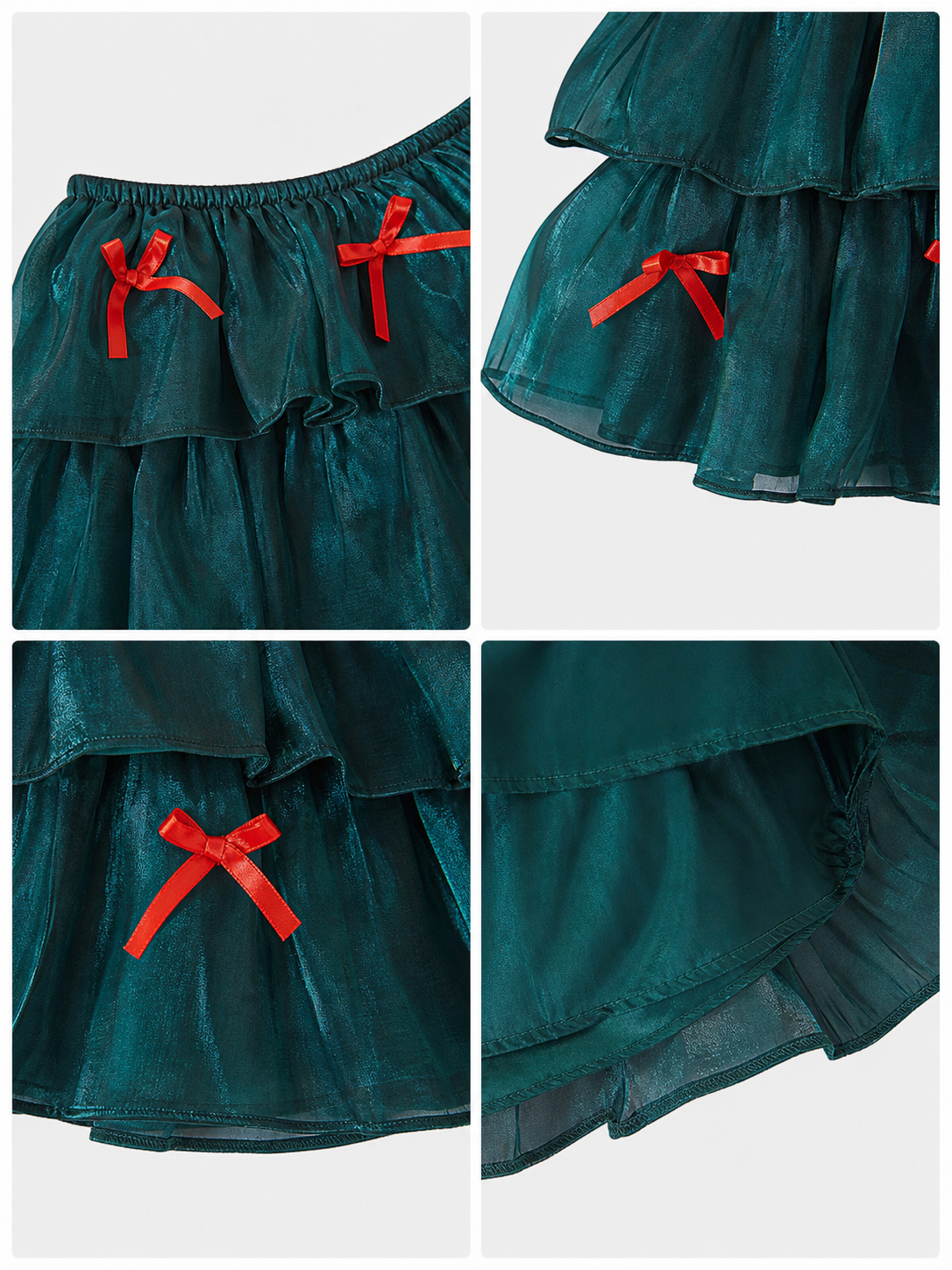 Christmas tree costume dress with tiered ruffles