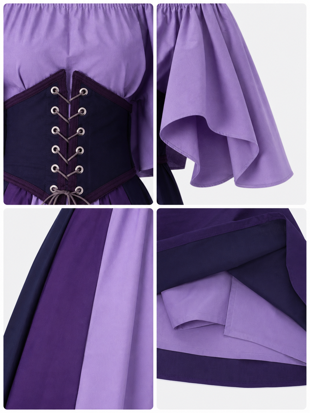Fantasy Dress with Corset Lacing and Ruffles