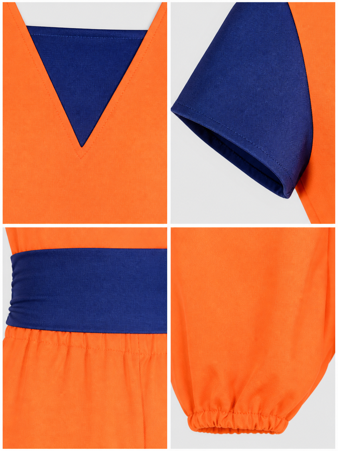 Gohan Cosplay Jumpsuit, Orange and Blue Costume