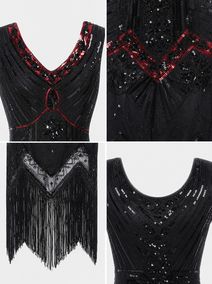 1920s Sequin and Fringe Flapper Dress