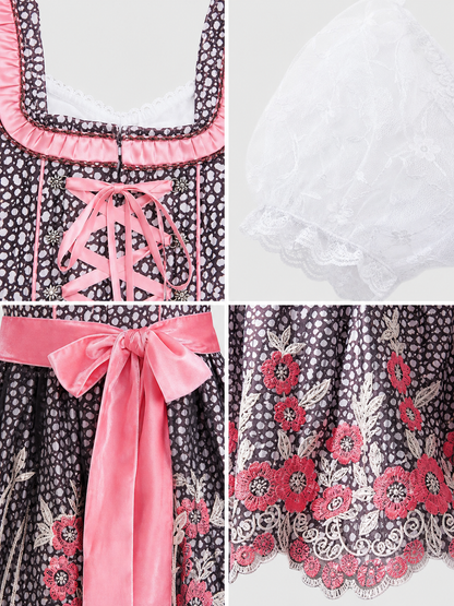 Bavarian-Style Cosplay Dress with a Bow detail view