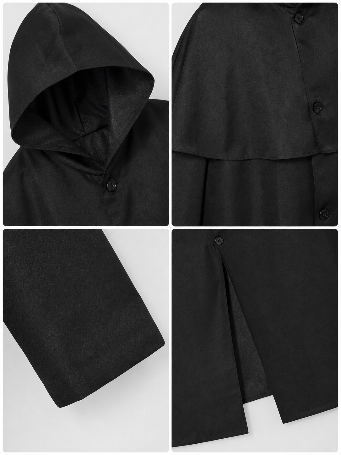 Zombie Costume: Long Black Hooded Cloak