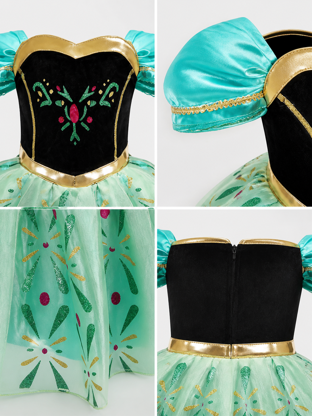 Princess Costume Dress for Halloween and Cosplay detail view