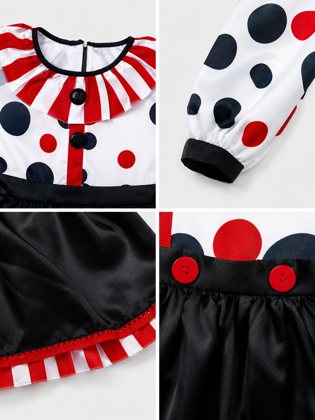 Children's Clown Costume with Skirt and Hat for Stage Performances