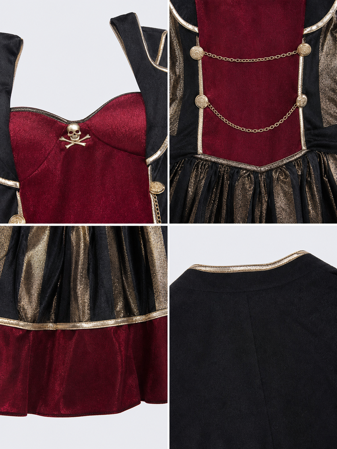 Pirate-Style Carnival Dress with Decorative Details detail view