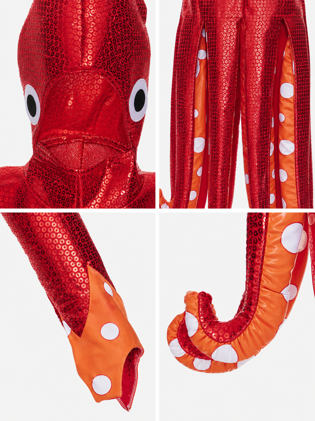 Red Sequin Squid Stage Costume