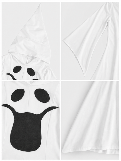 Ghost costume with hood, dress with gloves
