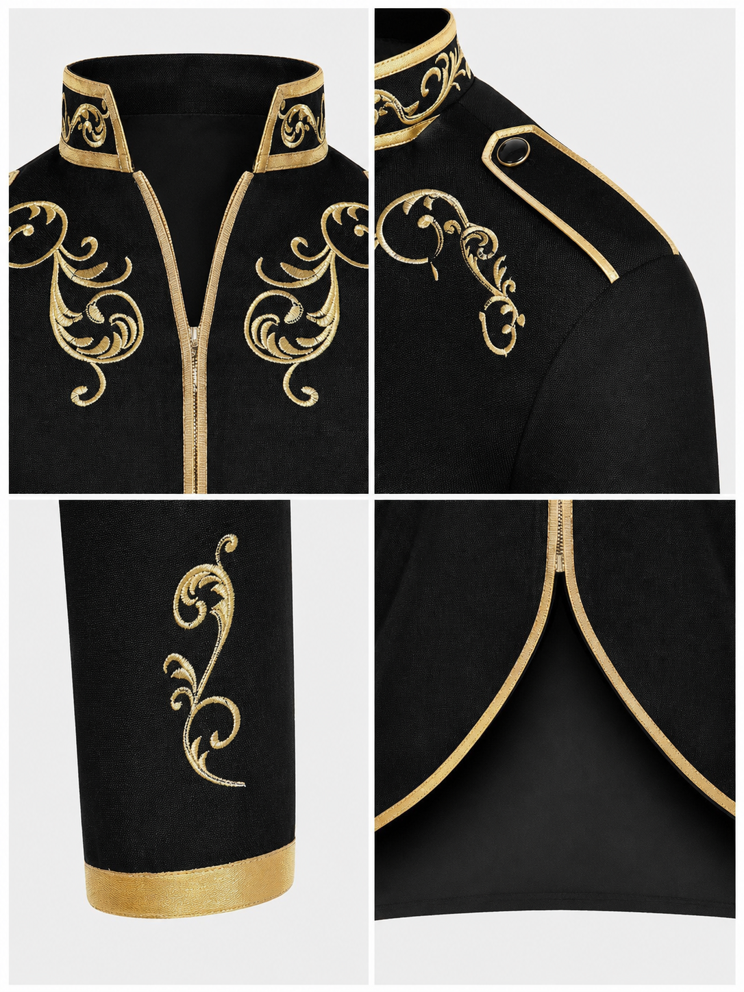 Cosplay Costume Jacket with Gold Embroidery