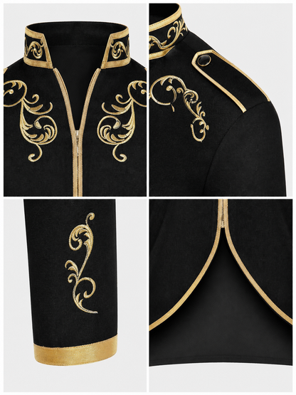 Cosplay Costume Jacket with Gold Embroidery