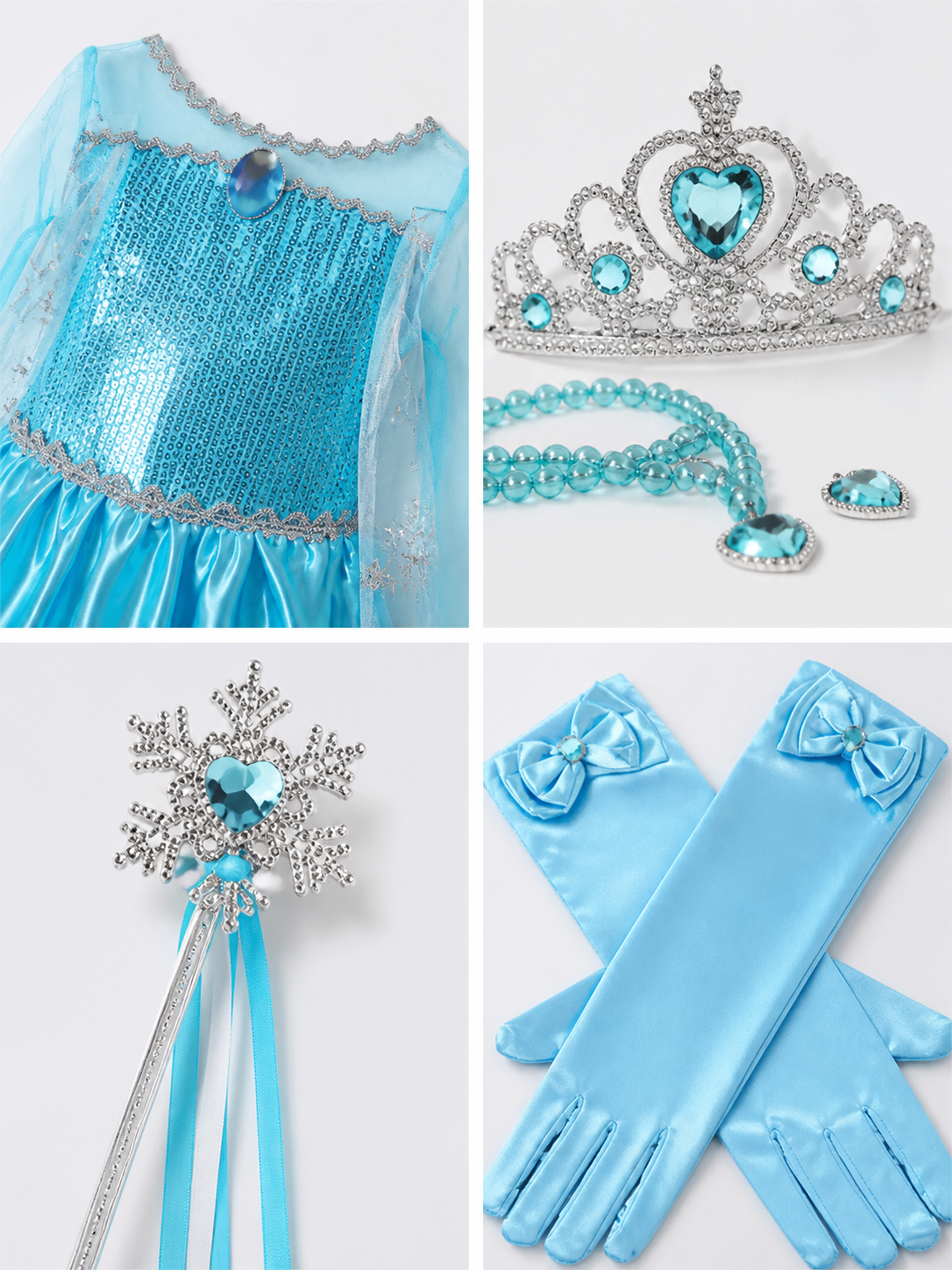 Snow Queen Costume for Girls for Halloween and Cosplay detail view